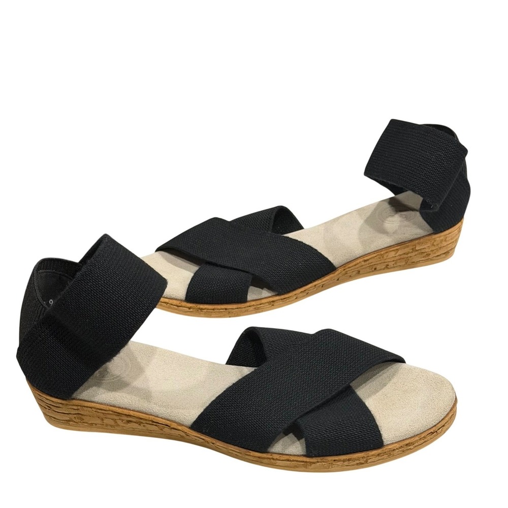 Charleston Shoe Company Peachtree Core Sandals Sz 8 Black Stretch Comfort Shoes
